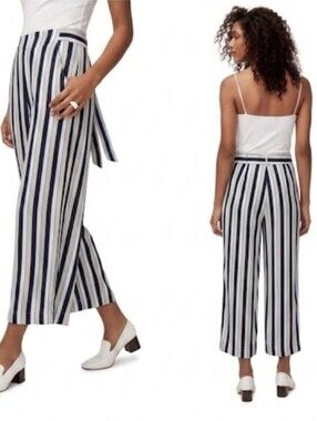 Aritzia Wilfred Faun Striped Self-Tie Belt Pant Womens Size L